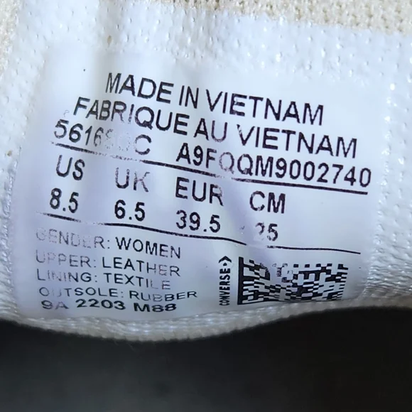 Converse CT All Star Leather Womens 8.5 Sneaker Lift Platform 561680C White - Picture 9 of 9